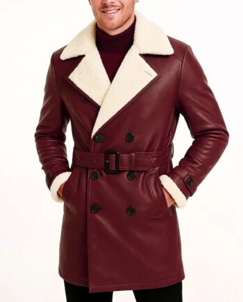christmas-burgundy-shearling-trench-leather-coat