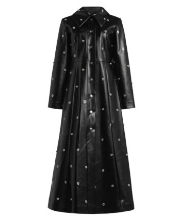 only-murders-in-the-building-selena-gomez-studded-leather-coat