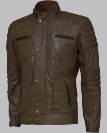 Men's Sheepskin Quilted Leather Jacket