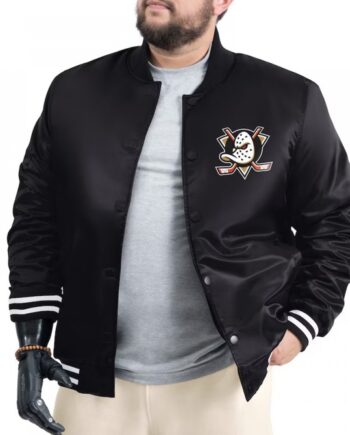 Anaheim Ducks Adaptive Bold Logo Varsity Satin Jacket