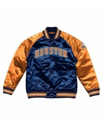 Astros Houston Blue And Orange Satin Jacket