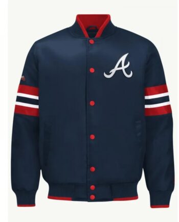 Atlanta Braves Scout I Navy Satin Jacket