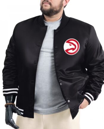 Atlanta Hawks Adaptive Bold Logo Varsity Satin Jacket