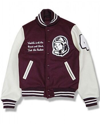 BBC Maroon and White Letterman Jacket
