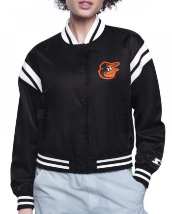 Baltimore Orioles Printed Logo Varsity Satin Jacket
