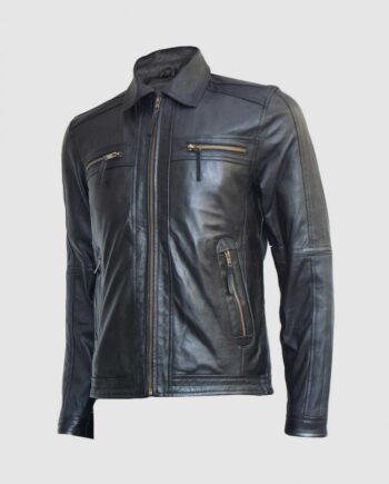 Black Zipper Leather Jacket