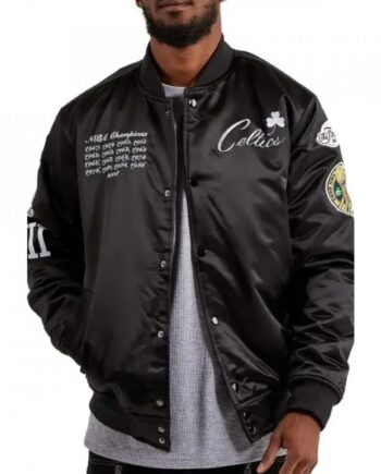 Boston Celtics Championship Satin Varsity Jacket