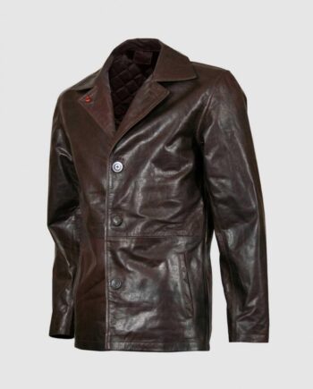 Brown Vintage Leather Coat
