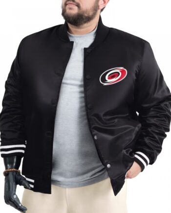 Carolina Hurricanes Adaptive Bold Logo Varsity Satin Jacket
