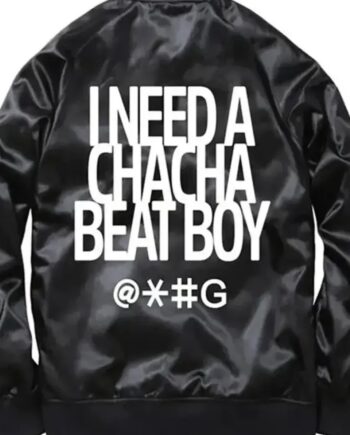 Cha Cha Beat Boy Black Satin Bomber Trendy Jacket