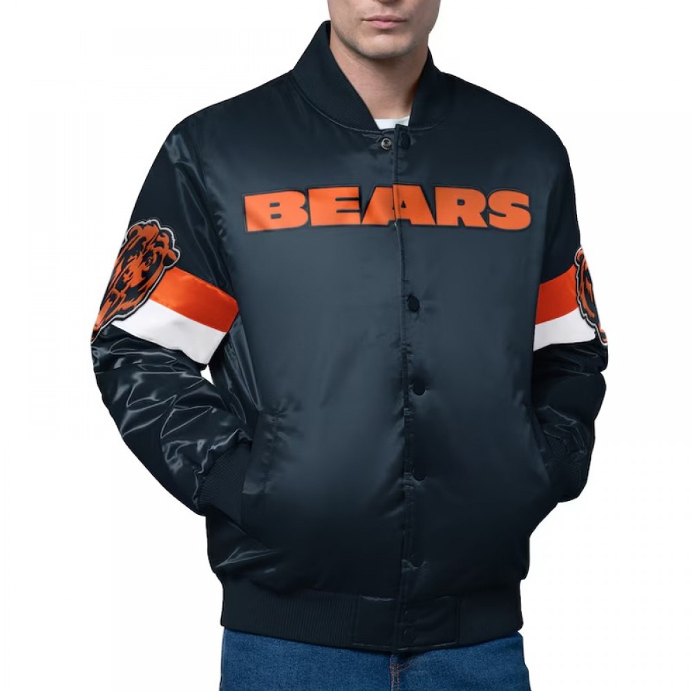 Chicago Bears Triple Option Varsity Satin Jacket