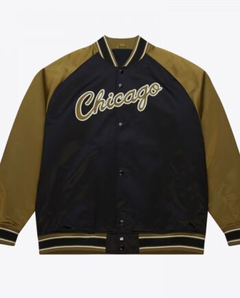 Chicago Bulls Black/Olive Satin Double Clutch Jacket