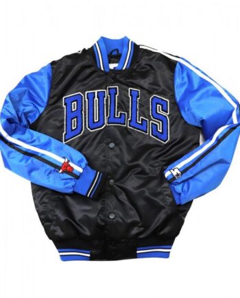 Chicago Bulls Black and Blue Satin Jacket