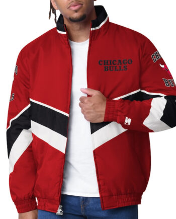 Chicago Bulls Captain Red Varsity Satin Jacket