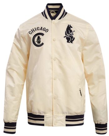 Chicago Cubs Off White Satin Jacket: A Fan Must-Have