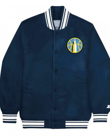 Chicago Sky Navy Satin Jacket