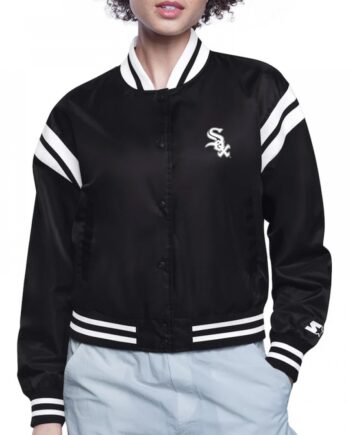 Chicago White Sox Printed Logo Varsity Satin Jacket