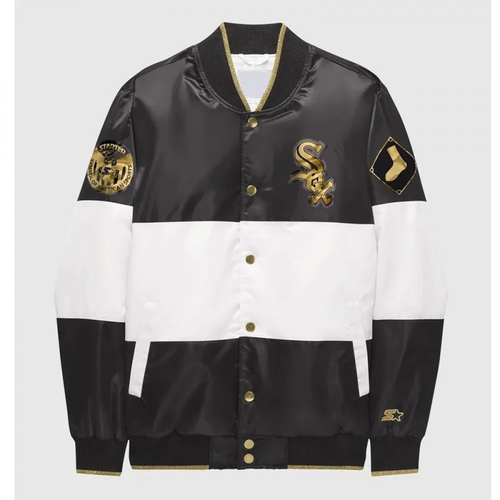 Chicago White Sox Ty Mopkins Black and White Satin Jacket