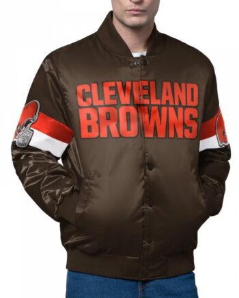 Cleveland Browns Triple Option Varsity Satin Jacket