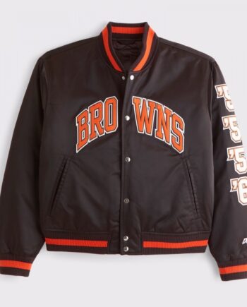 Cleveland Browns Varsity Bomber Full-Snap Satin Jacket