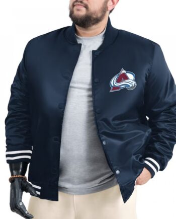Colorado Avalanche Adaptive Bold Logo Varsity Satin Jacket