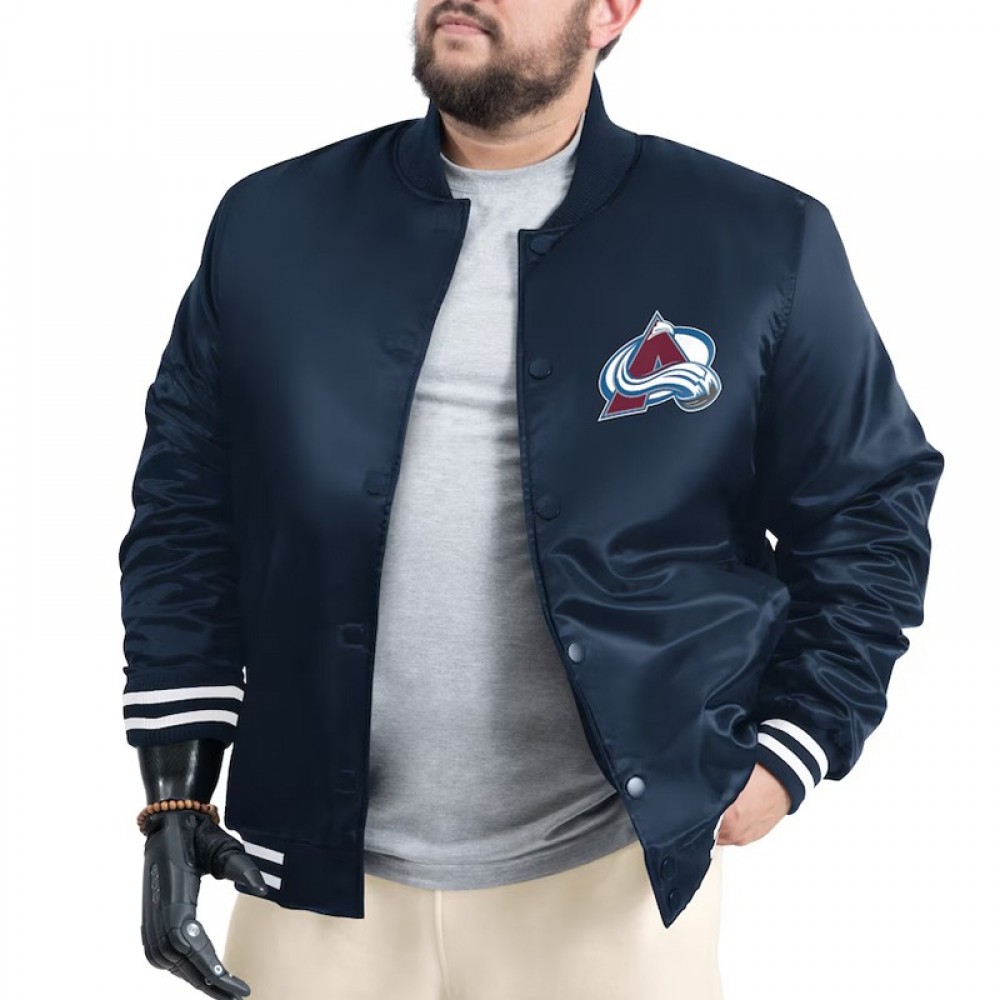 Colorado Avalanche Adaptive Bold Logo Varsity Satin Jacket