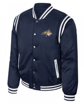 Colosseum Montana State Bobcats Navy Varsity Satin Jacket