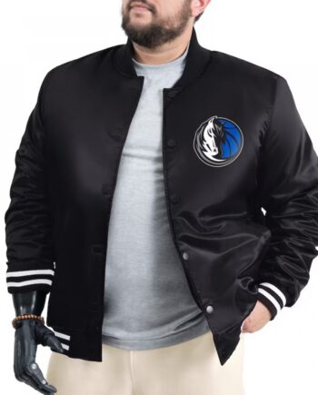 Dallas Mavericks Adaptive Bold Logo Varsity Satin Jacket