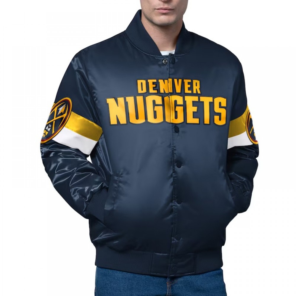 Denver Nuggets Triple Option Varsity Satin Jacket