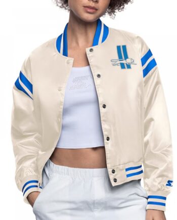 Detroit Lions Cream Full Count Satin Jacket