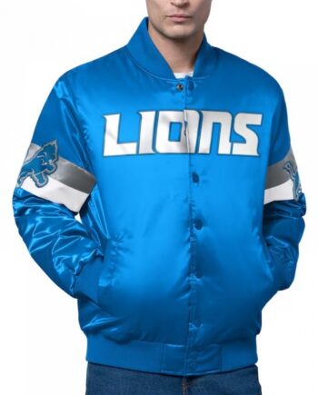 Detroit Lions Triple Option Varsity Satin Jacket