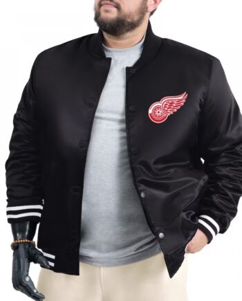 Detroit Red Wings Adaptive Bold Logo Varsity Satin Jacket