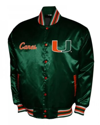 Franchise Club Miami Hurricanes Green Satin Jacket
