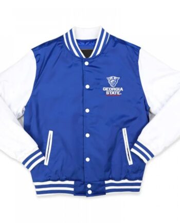 Georgia State University Royal and White Baseball Jacket