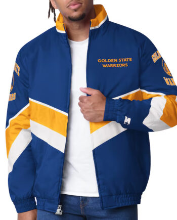 Golden State Warriors Captain Royal Varsity Satin Jacket