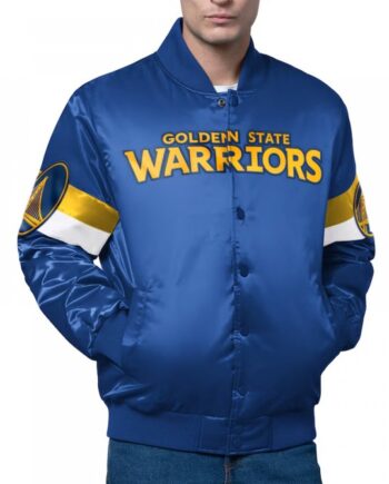 Golden State Warriors Triple Option Varsity Satin Jacket