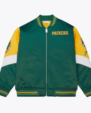 Green Bay Packers Throw It Back Heavyweight Satin Jacket