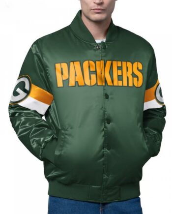 Green Bay Packers Triple Option Varsity Satin Jacket