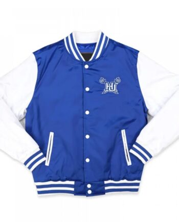 Hampton University Royal and White Baseball Jacket