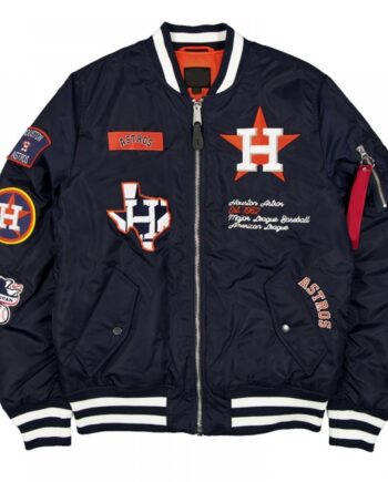 Houston Astros Full-Zip Navy Bomber Jacket - Unisex Baseball Outerwear