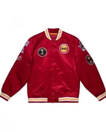 Houston Rockets Red Satin Jacket