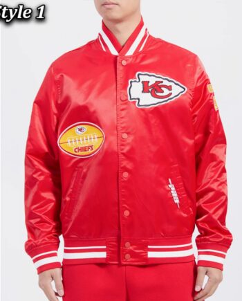 Kansas City Chiefs Old English Classic Rib Satin Jacket