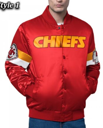 Kansas City Chiefs Triple Option Varsity Satin Jacket