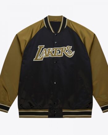 LA Lakers Black/Olive Satin Double Clutch Jacket