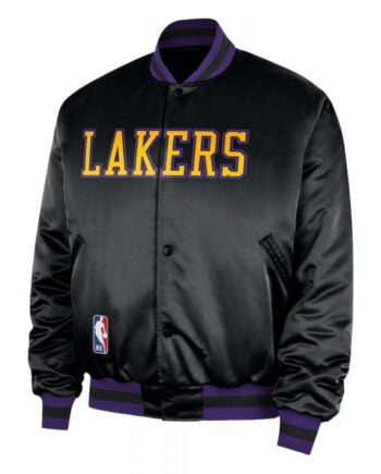 LA Lakers Remix Courtside Black Bomber Jacket