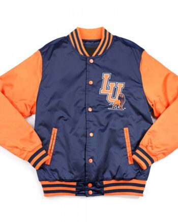 Langston University Navy and Orange Baseball Jacket