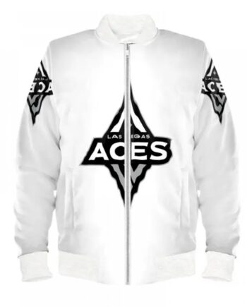 Las Vegas Aces White Bomber Satin Jacket