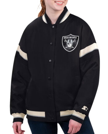 Las Vegas Raiders Tournament Black Varsity Jacket
