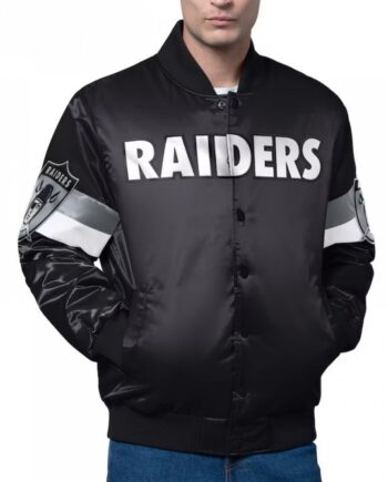 Las Vegas Raiders Triple Option Varsity Satin Jacket