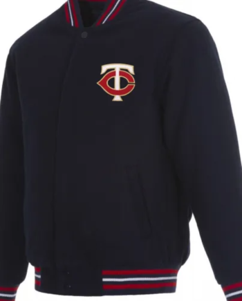 Letterman Minnesota Twins Navy Blue Wool Jacket